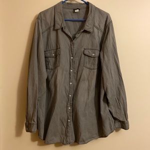 Torrid gray button down 4X